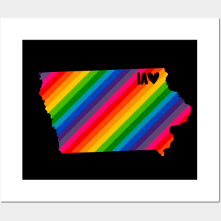 USA States: Iowa (rainbow) Posters and Art